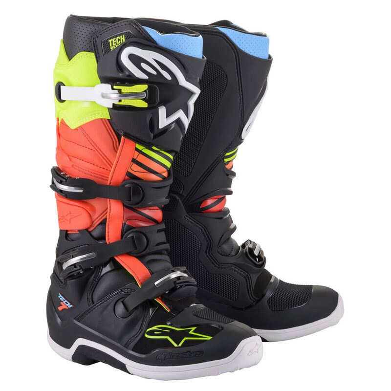 Alpinestars Tech 7 Motocross Boots Black Yellow Fluo Red Fluo CLEARANCE